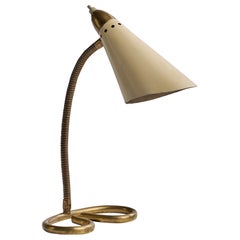 Lampada da tavolo di design italiano, Ottone, Metallo, Italia, anni '50
