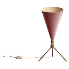 Italian Designer, Table Lamp, Brass, Metal, Italy, 1950s