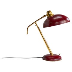Italian Designer, Table Lamp, Brass, Metal, Italy, 1950s