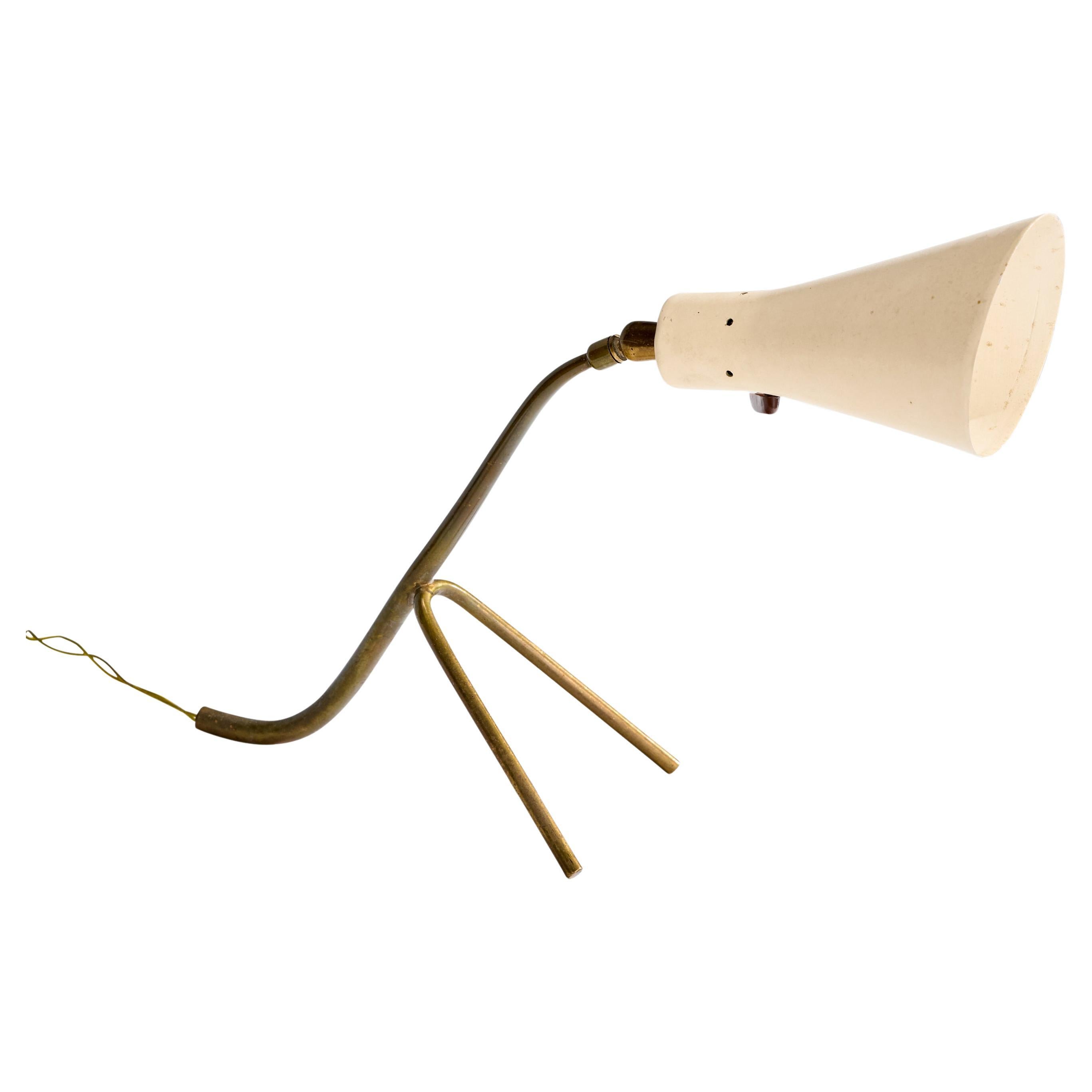 Italian Designer, Table Lamp, Brass, Metal, Italy, 1950s