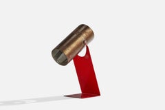 Italian Designer, Table Lamp, Brass, Metal, Italy, 1960s