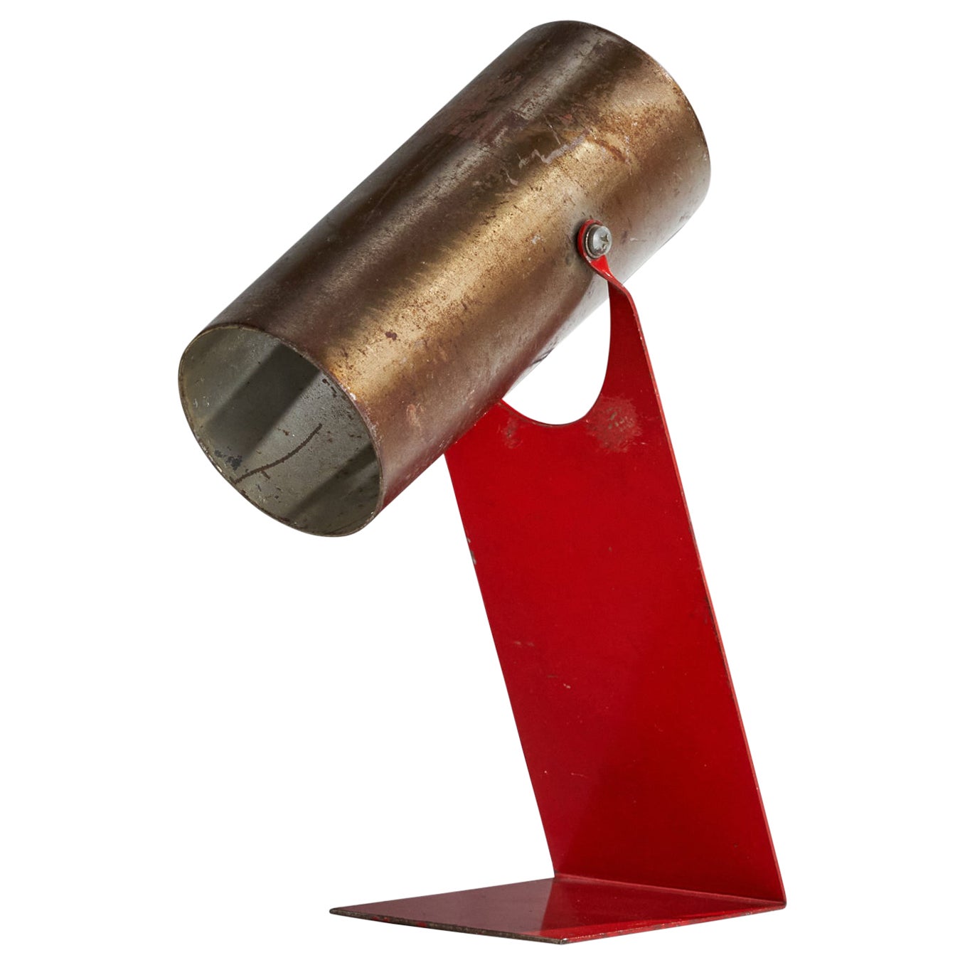 Italienische Designerin, Tischlampe, Messing, Metall, Italien, 1960er Jahre