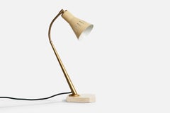 Italian Designer, Table Lamp, Brass, Metal, Marble, Italy, 1950s