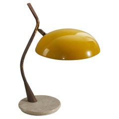 Italian Designer, Table Lamp, Brass, Metal, Marble, Italy, 1950s