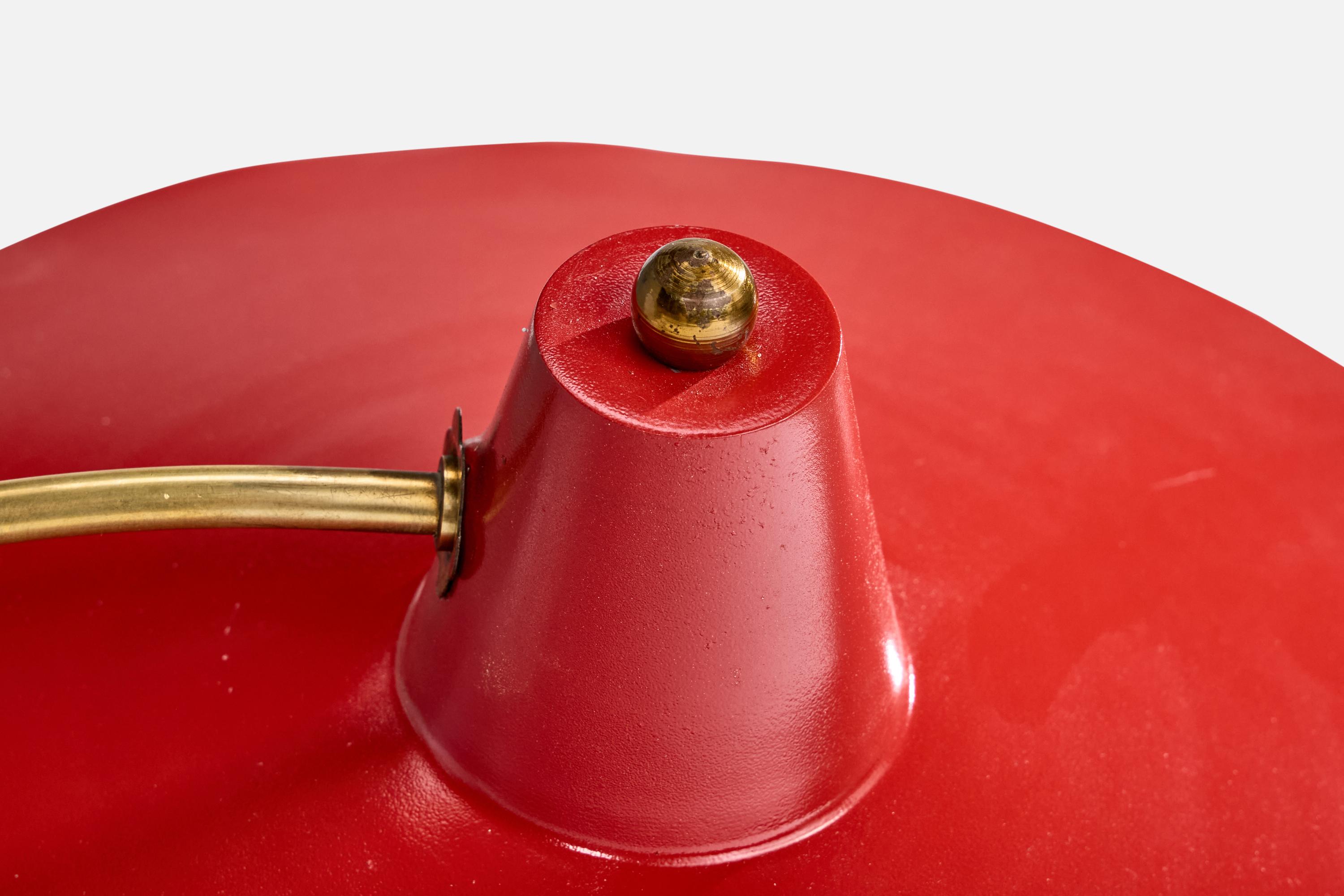 Métal Designer italien, lampe de table, laiton, métal, caoutchouc, Italie, années 1950 en vente