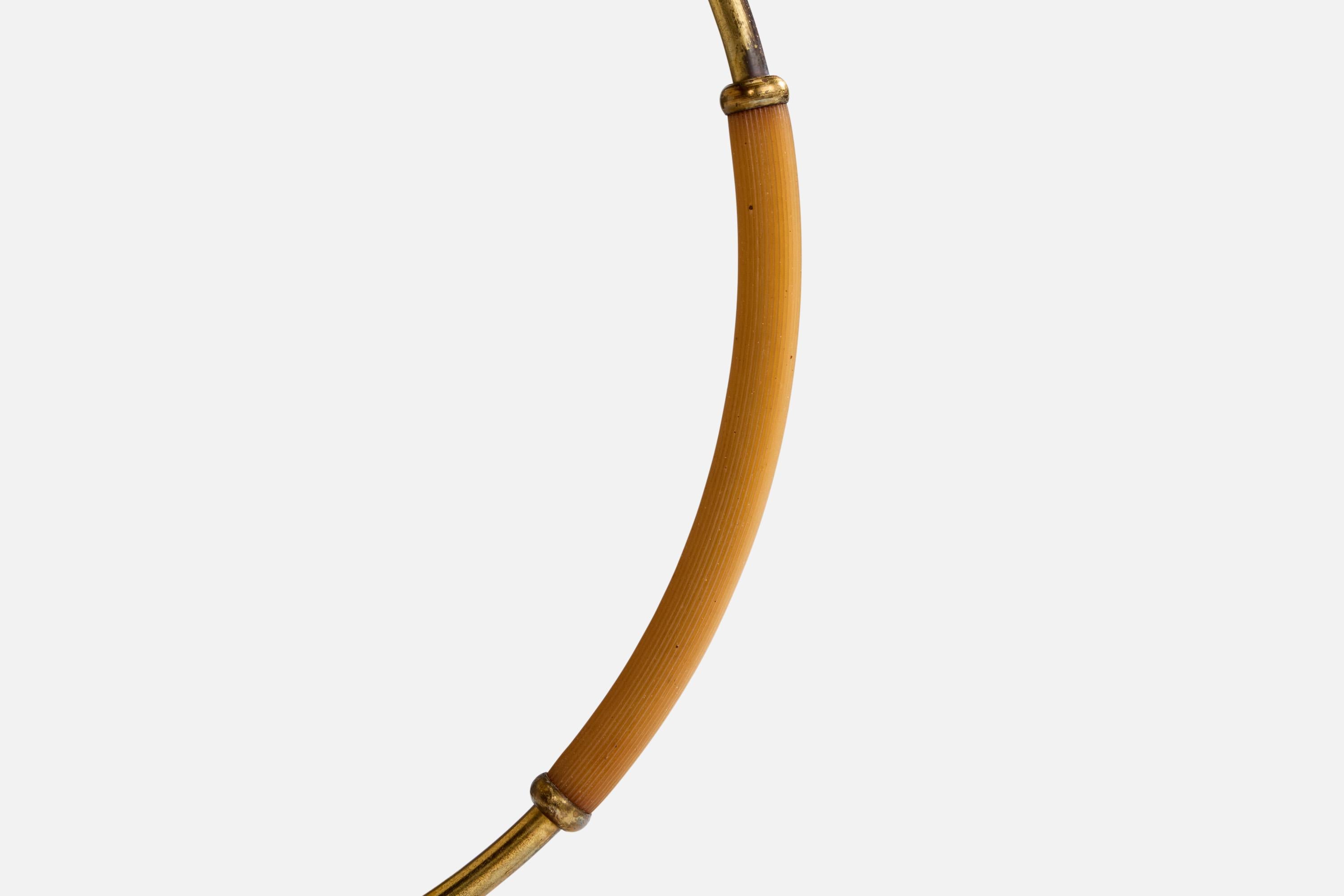 Designer italien, lampe de table, laiton, métal, caoutchouc, Italie, années 1950 en vente 1