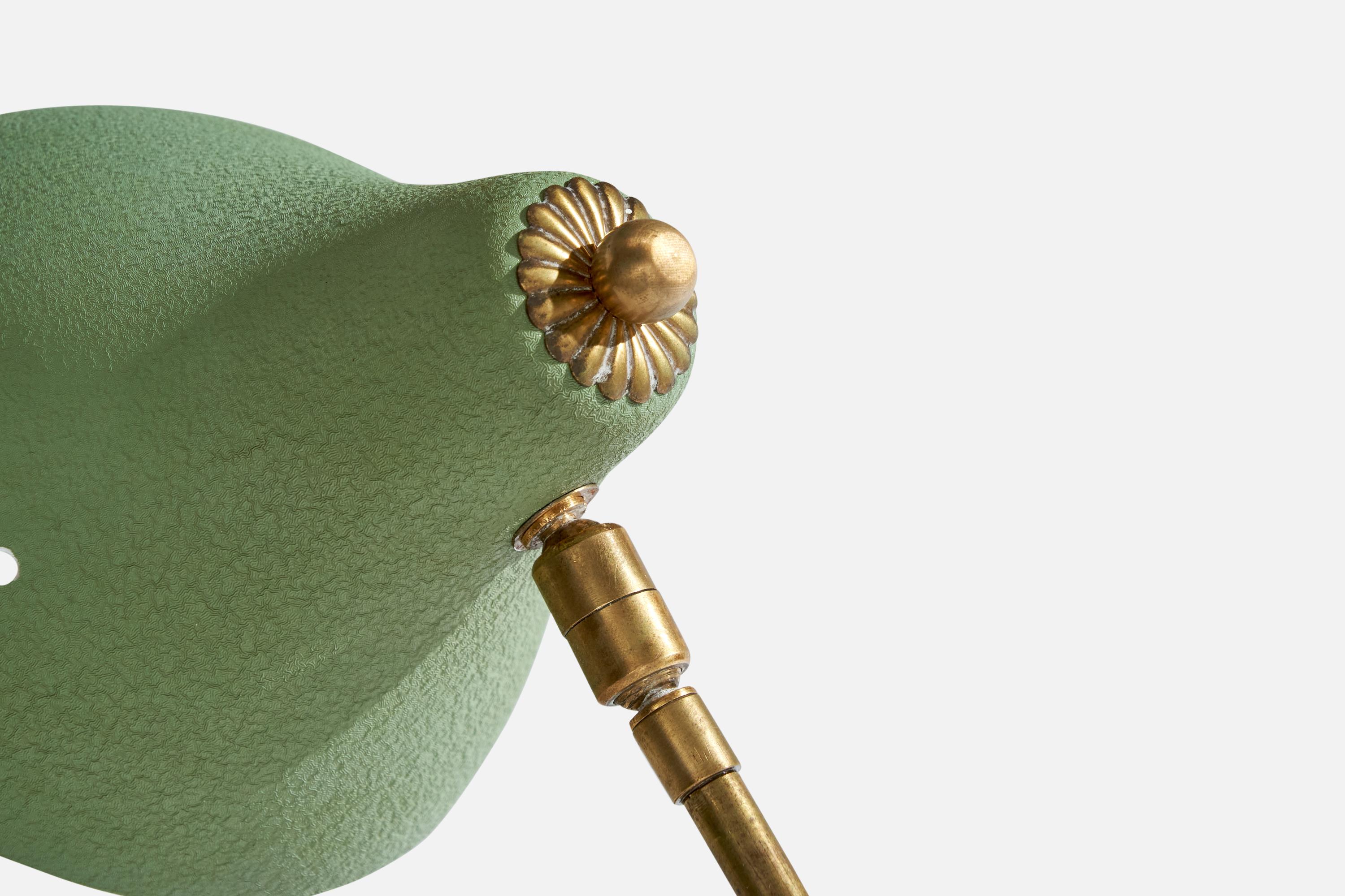 Lampe de table de designer italien, laiton, métal, Stone, Italie, années 1950 en vente 5