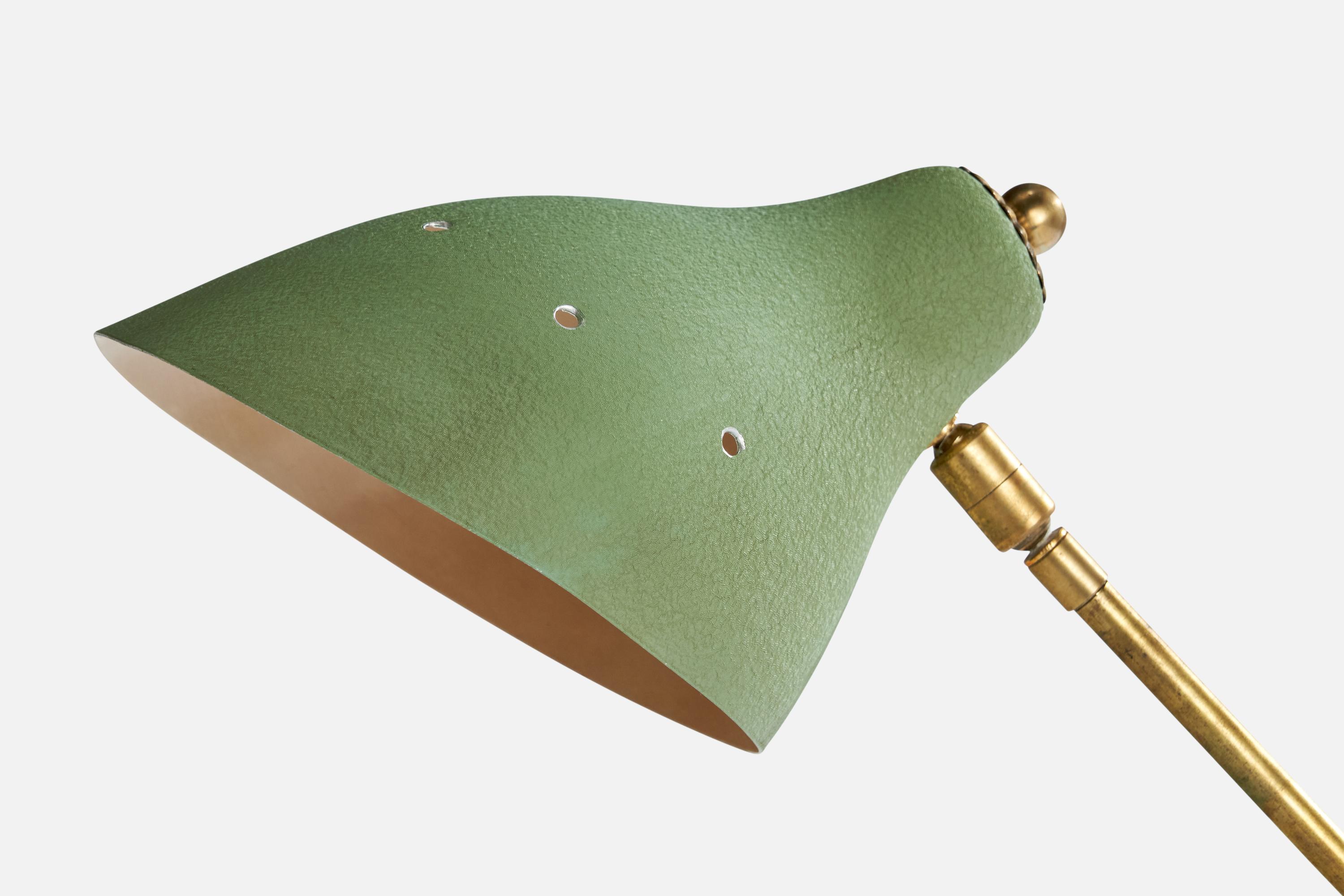 Lampe de table de designer italien, laiton, métal, Stone, Italie, années 1950 en vente 4