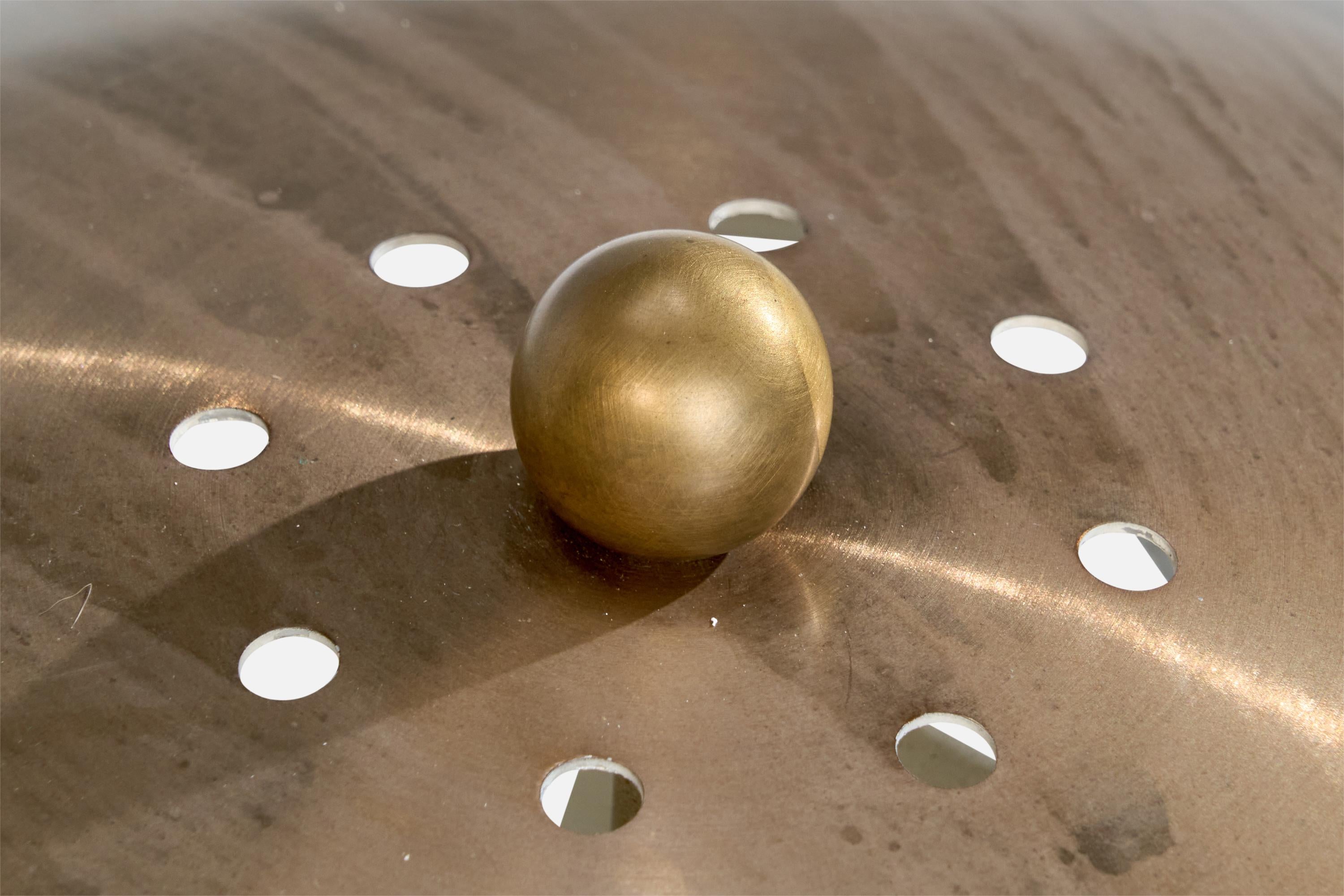 Italian Designer, Table Lamp, Brass, Wood, Glass, Marble, Italy, 1950s For Sale 4