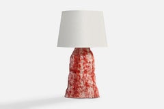 Italian Designer, Table Lamp, Ceramic, Brass, Italy, 1950s