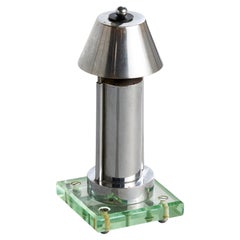 Lampada da tavolo di design italiano, cromo, vetro, Italia, anni '30