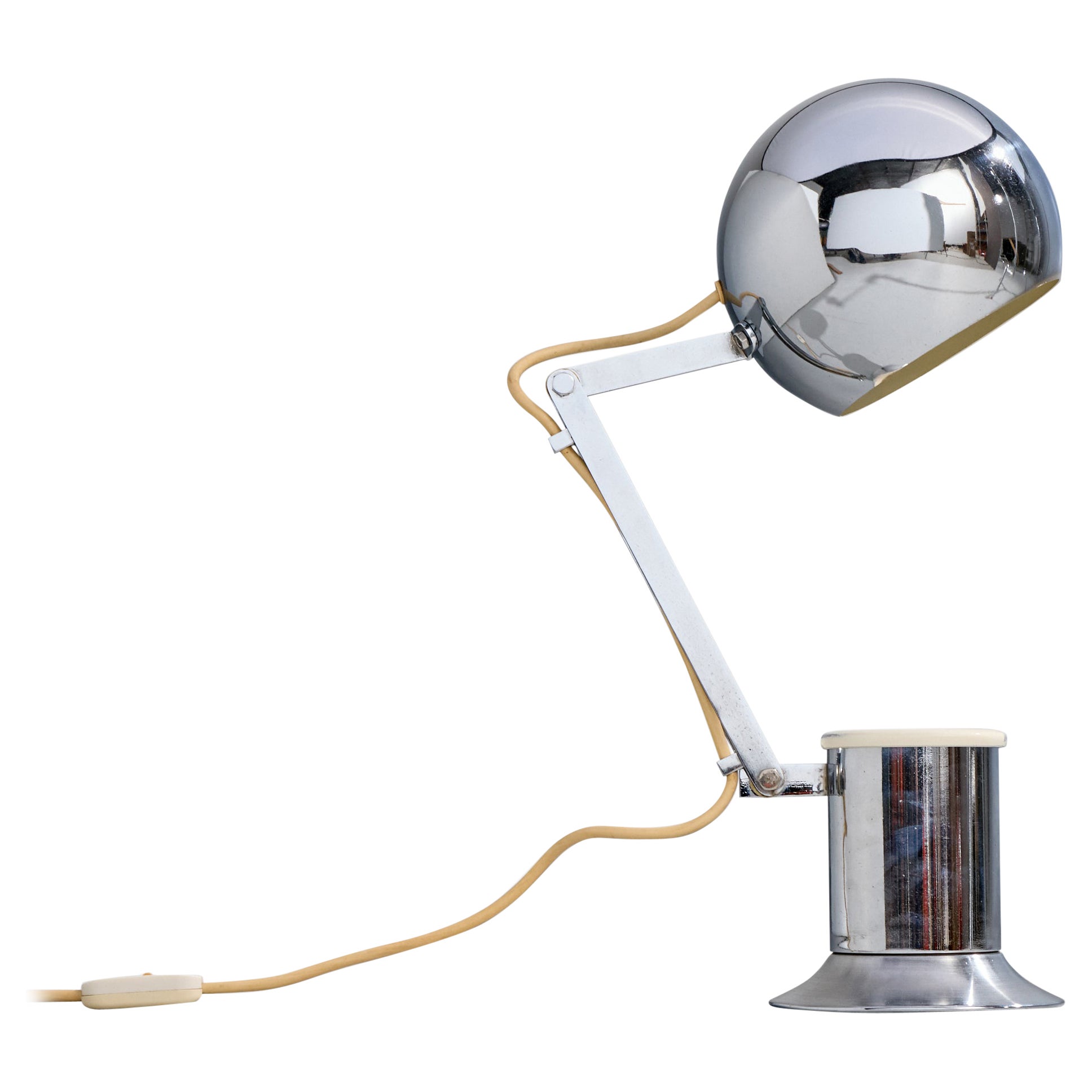 Italian Designer, Table Lamp, Chrome, Italy, 1970s For Sale