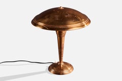 Italian Designer, Table Lamp, Copper, Italy, 1950s