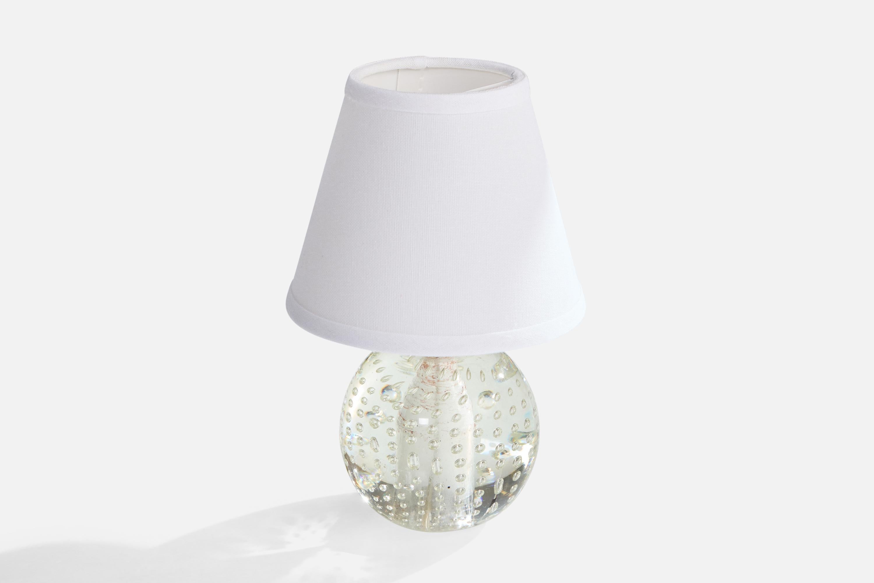 Designer italien, lampe de bureau, verre, laiton, Italie, années 1940 Bon état - En vente à High Point, NC