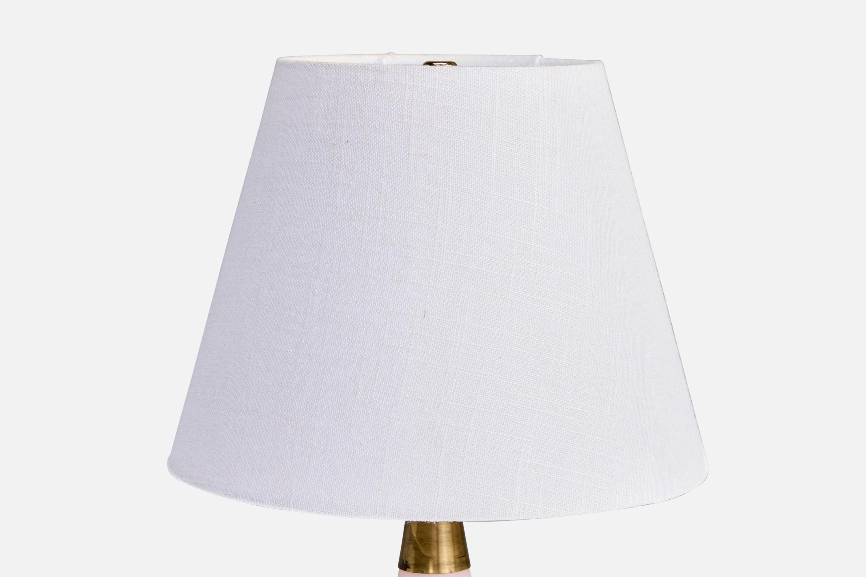 Lampada da tavolo di design italiano, vetro, ottone, Italia, anni '40 In condizioni buone in vendita a High Point, NC