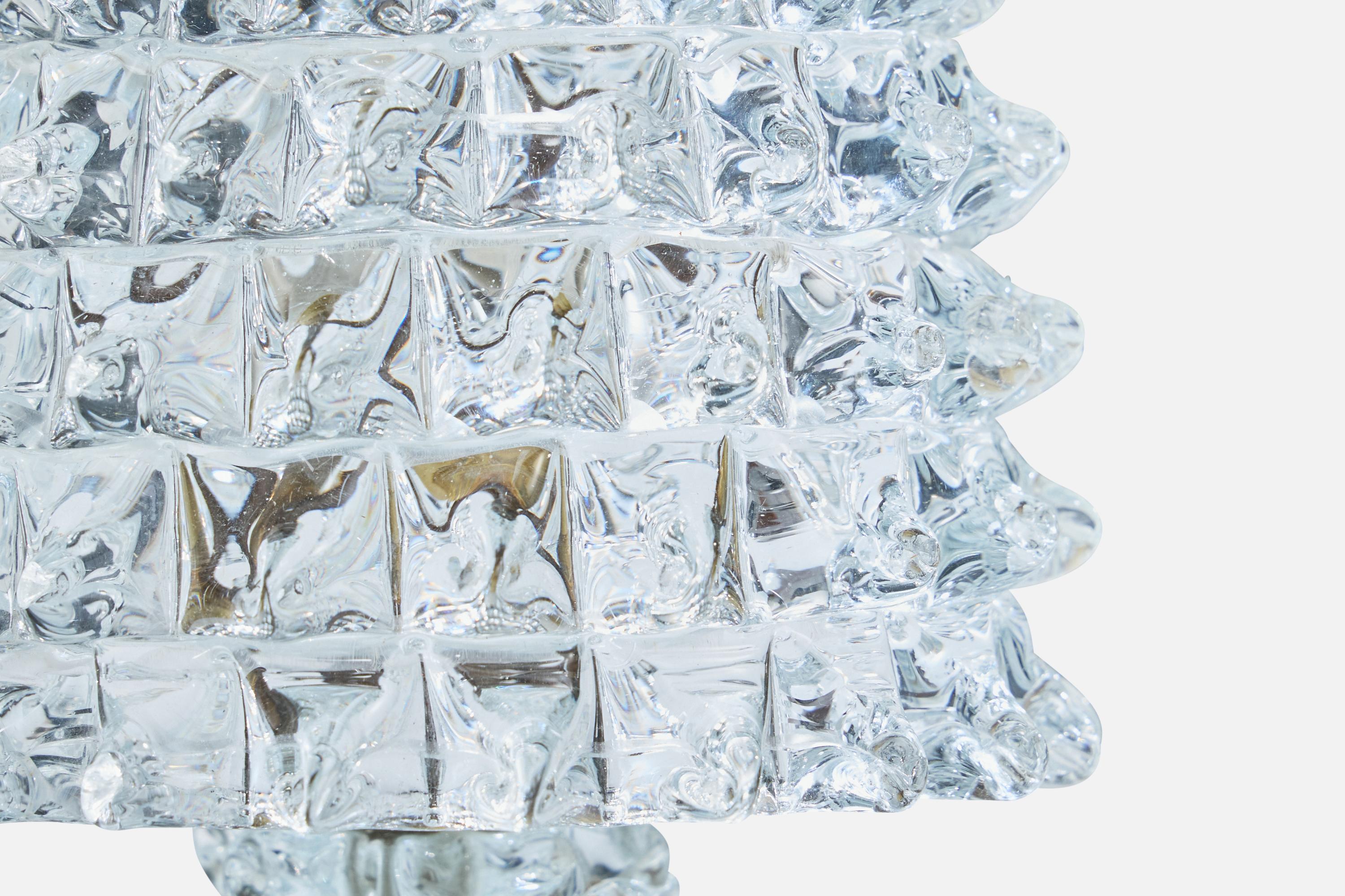 Diseñador italiano, Lámpara de mesa, Cristal, Latón, Italia, Años 40 en venta 1