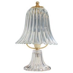 Italienische Designerin, Tischlampe, Glas, Messing, Italien, 1940er Jahre