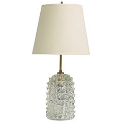 Italian Designer, Table Lamp, Glass, Brass, Italy, 1940s