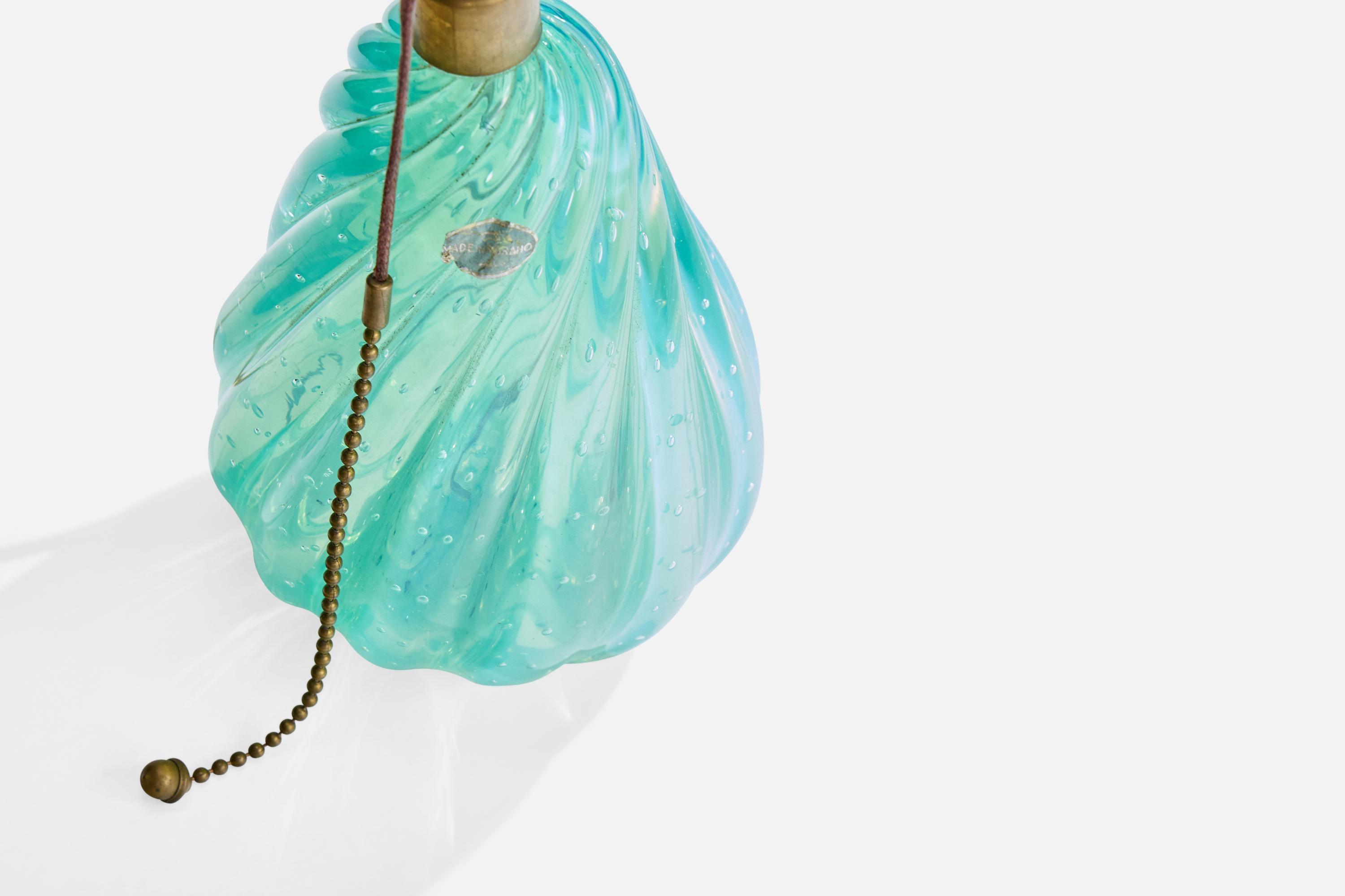 Milieu du XXe siècle Designer italien, lampe de table, verre, laiton, Italie, années 1950 en vente