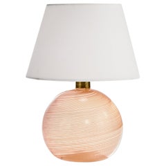 Italian Designer, Table Lamp, Glass, Brass, Italy, 1970s