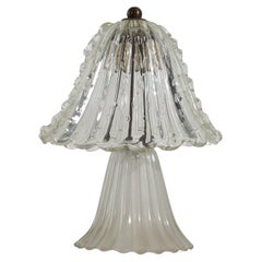 Italian Designer, Table Lamp, Glass, Brass, Italy, C. 1940s