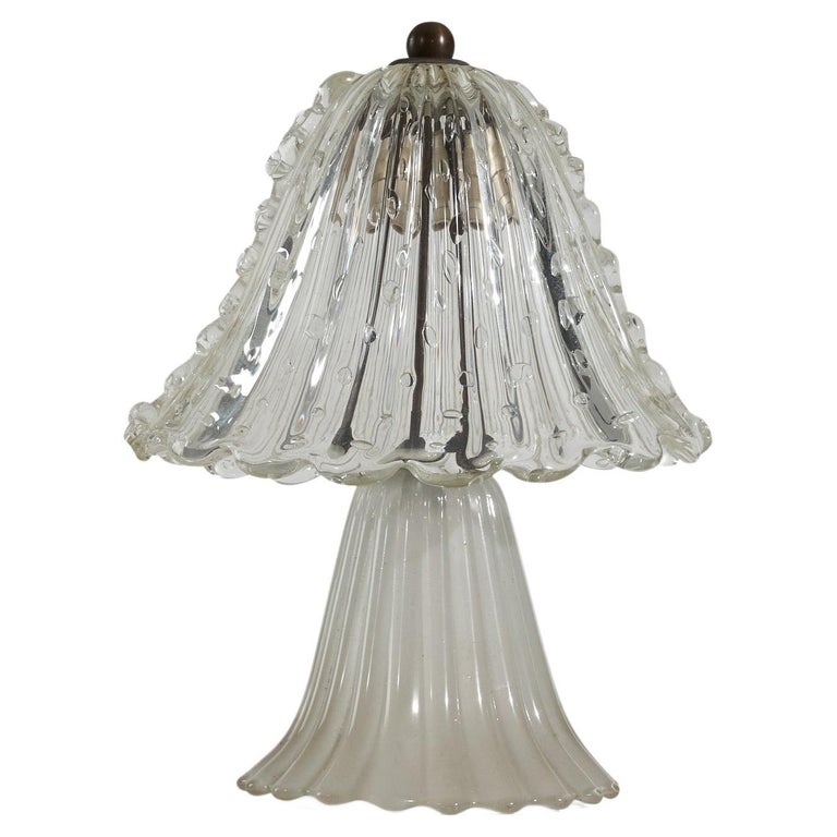 Italian Designer, Table Lamp, Glass, Brass, Italy, C. 1940s at 1stDibs