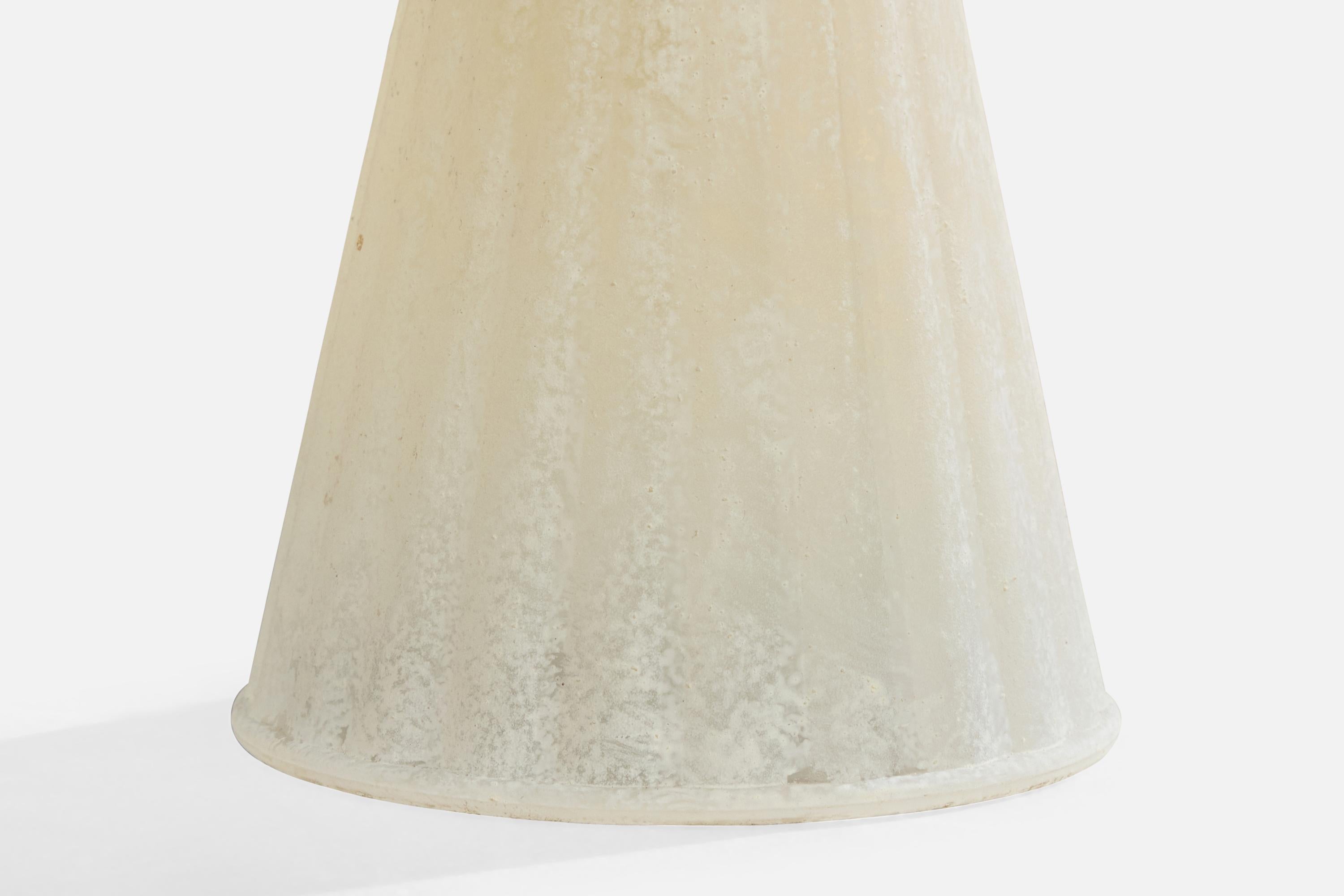 Italian Designer, Table Lamp, Glass, Italy, 1980s For Sale 1