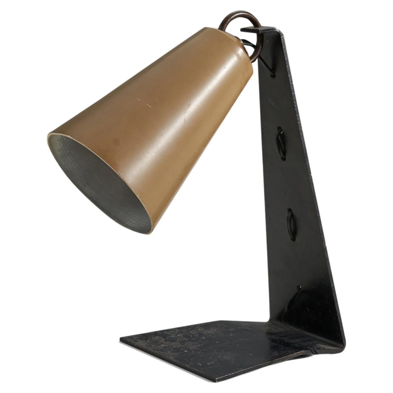 Italian Designer, Table Lamp, Lacquered Metal, Italy, c. 1950s For Sale
