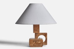 Italian Designer, Table Lamp, Marble, Italy, 1970s