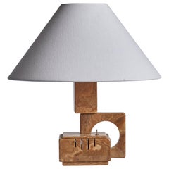 Diseñador italiano, Lámpara de mesa, Mármol, Italia, Años 70