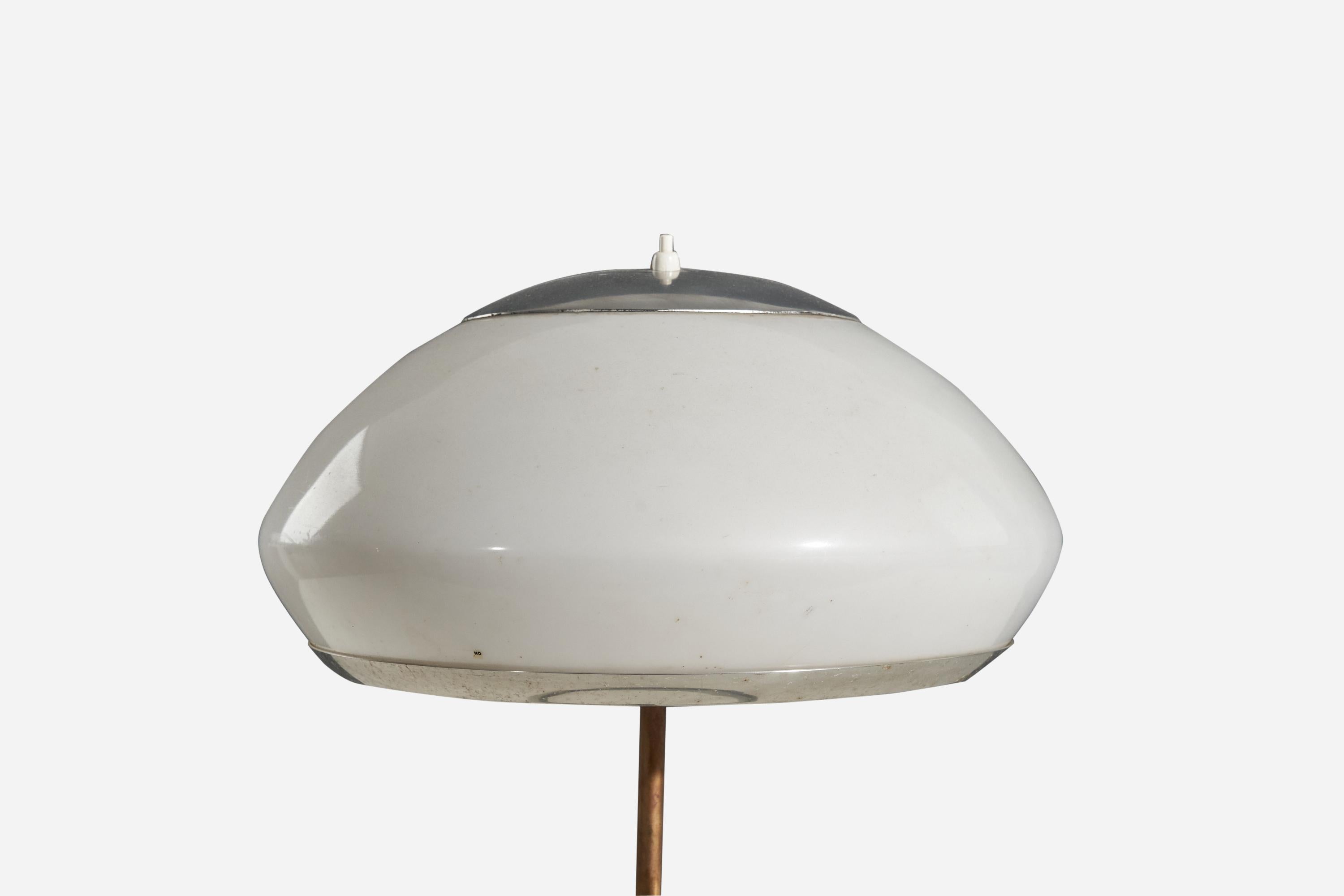 Italian Designer, Table Lamp, Metal, Acrylic, Italy, 1960s In Good Condition For Sale In High Point, NC