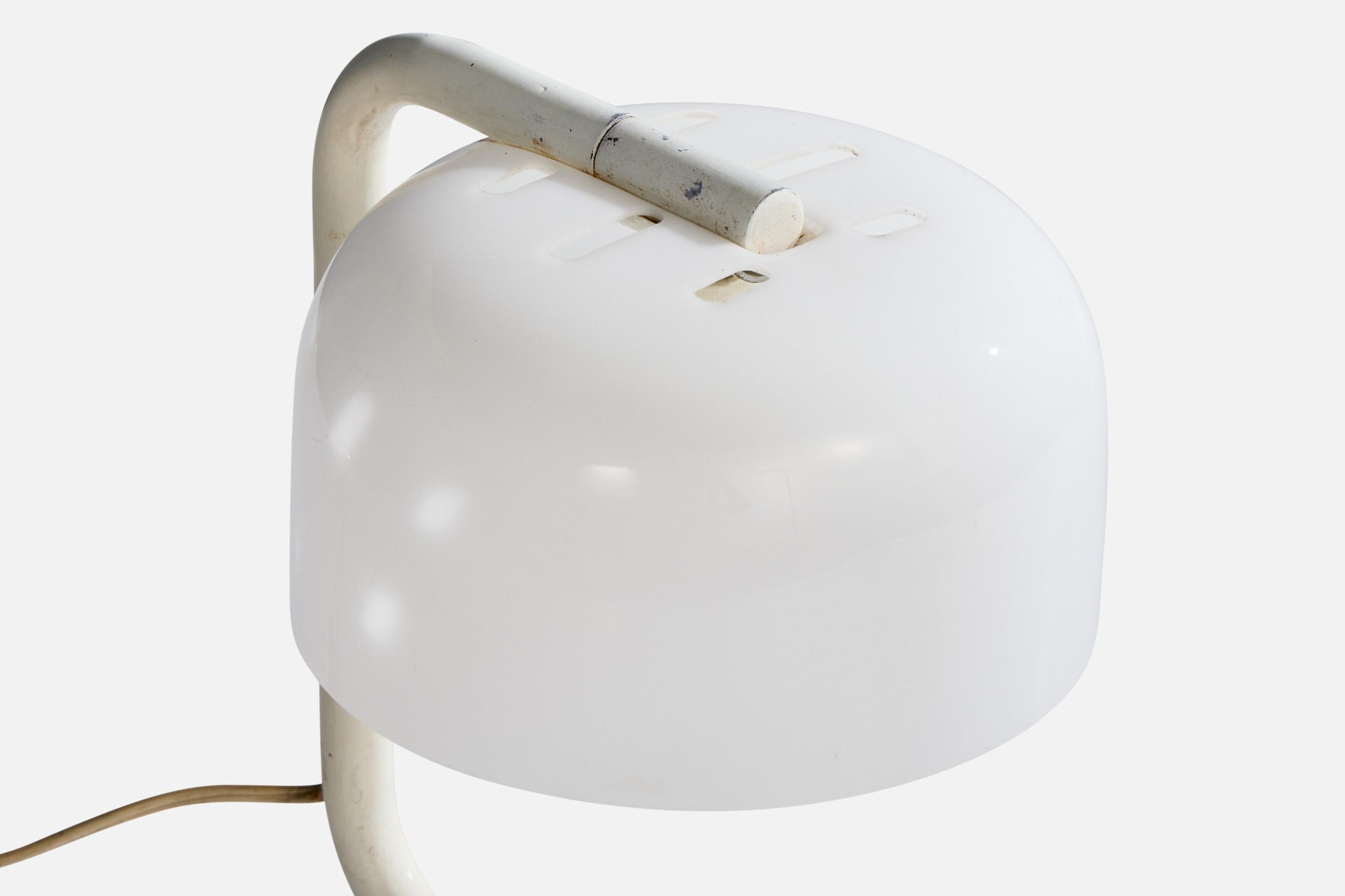 Designer italien, lampe de bureau, métal, acrylique, Italie, années 1970 en vente 1