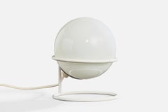 Italienischer Designer, Tischlampe, Metall, Chrom, Glas, Italien, 1970er