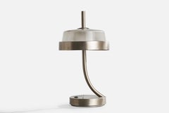 Italian Designer, Table Lamp, Metal, Glass, 1960s