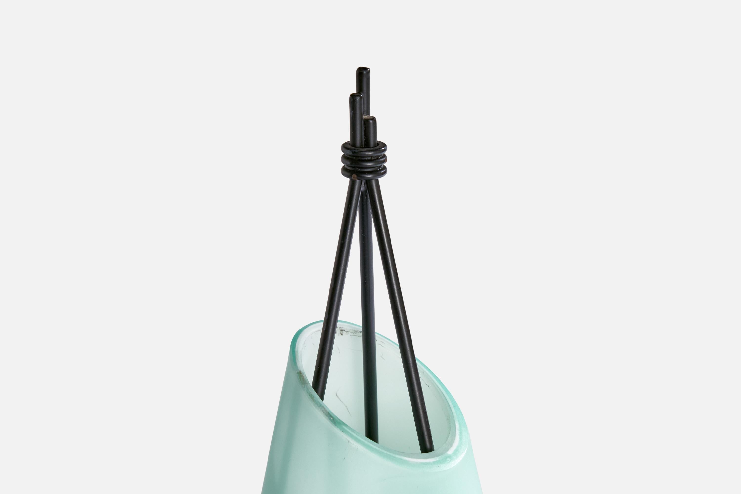 Italian Designer, Table Lamp, Metal, Glass, Italy, 1970s For Sale 1