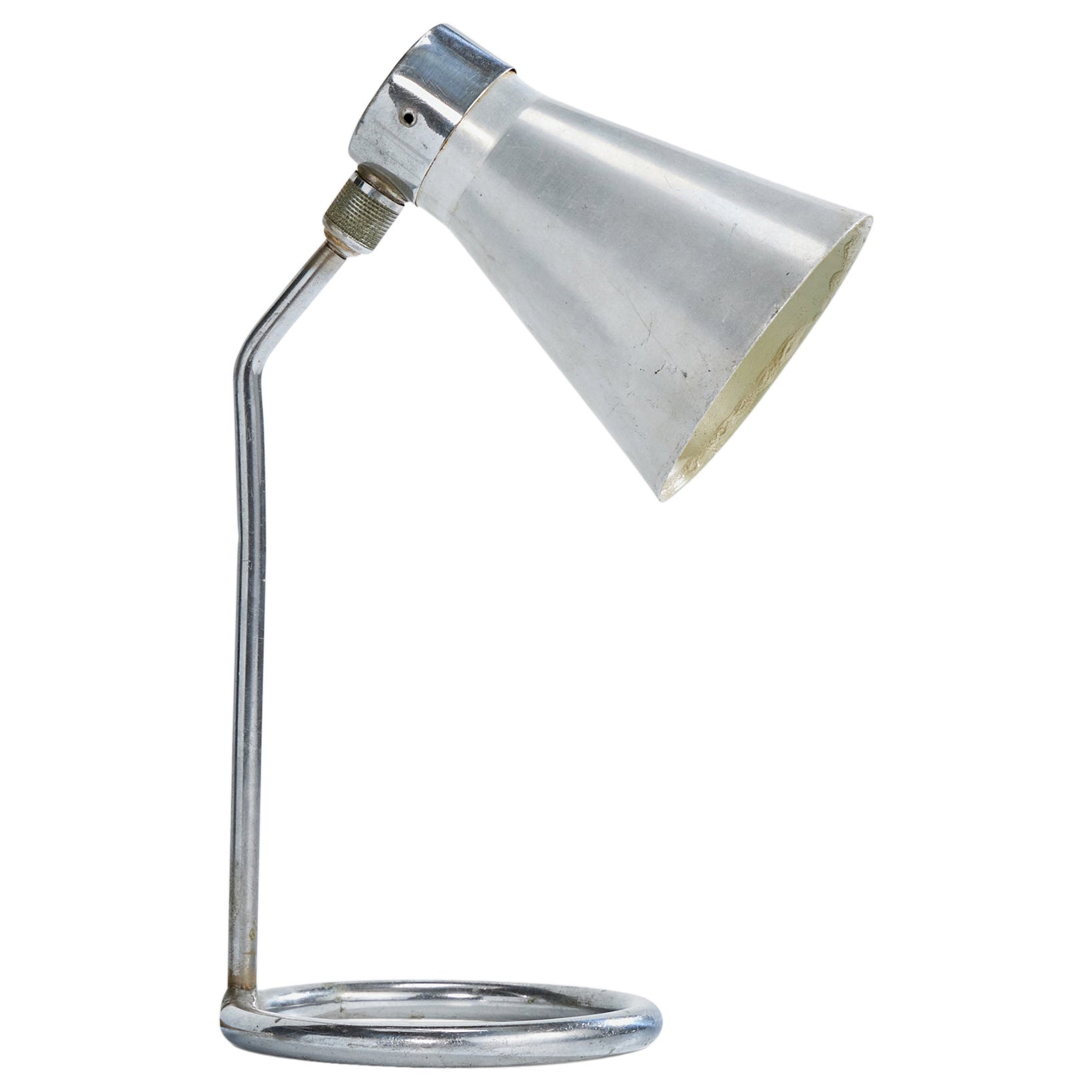 Diseñador italiano, Lámpara de mesa, Metal, Italia, Años 1950