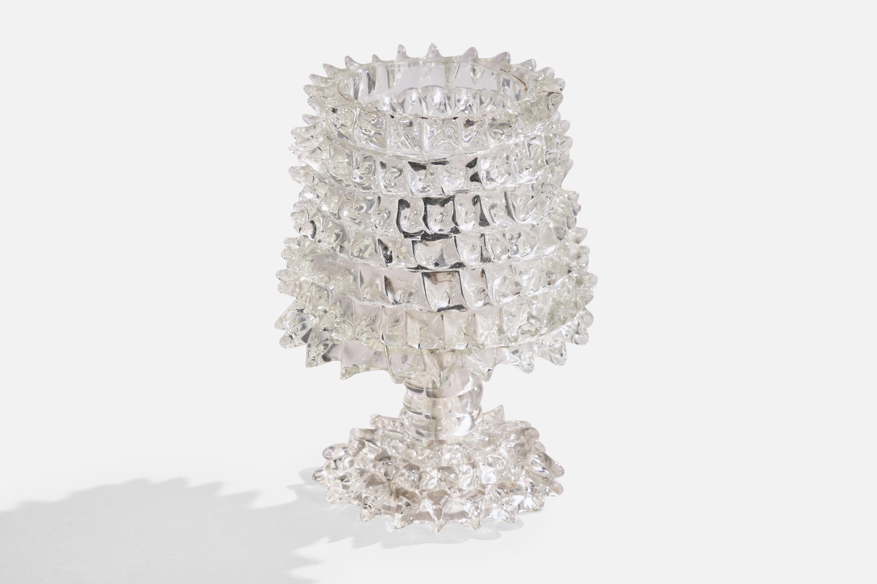 Diseñador italiano, lámpara de mesa, cristal de Murano, Italia, años 40 Italiano