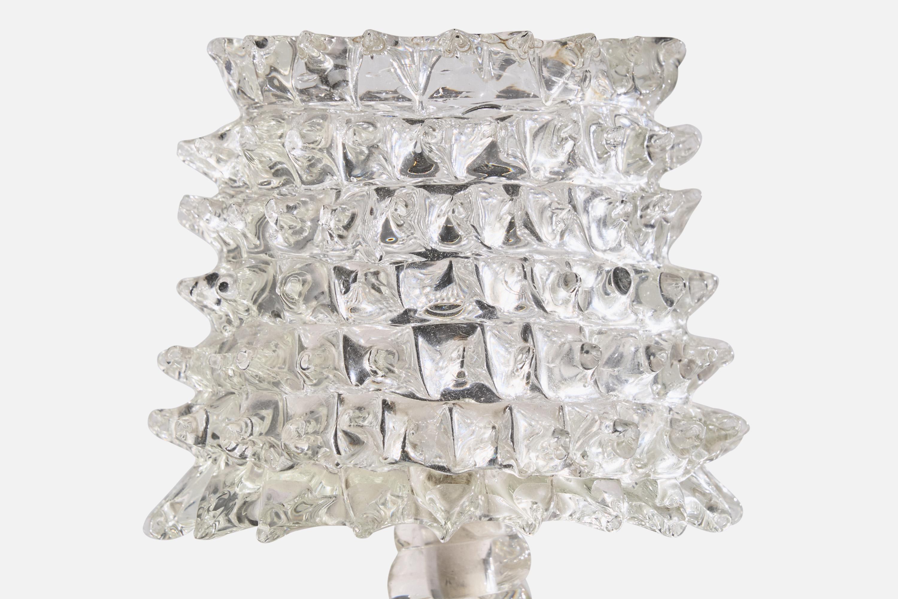 Diseñador italiano, lámpara de mesa, cristal de Murano, Italia, años 40 mediados del siglo XX