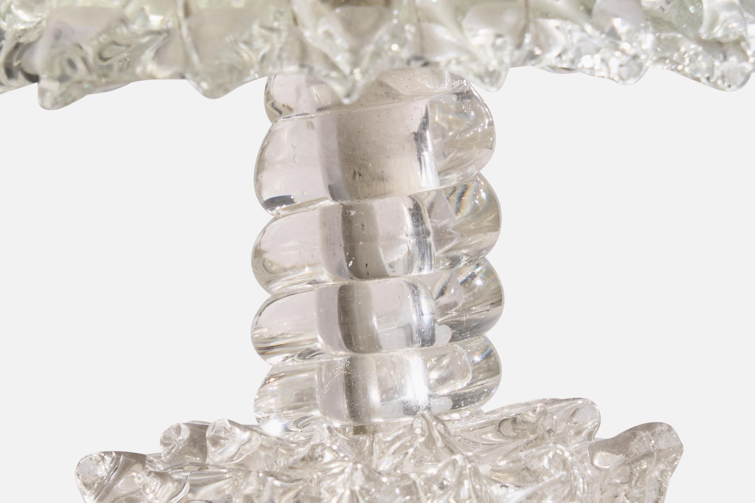 Diseñador italiano, lámpara de mesa, cristal de Murano, Italia, años 40 Vidrio