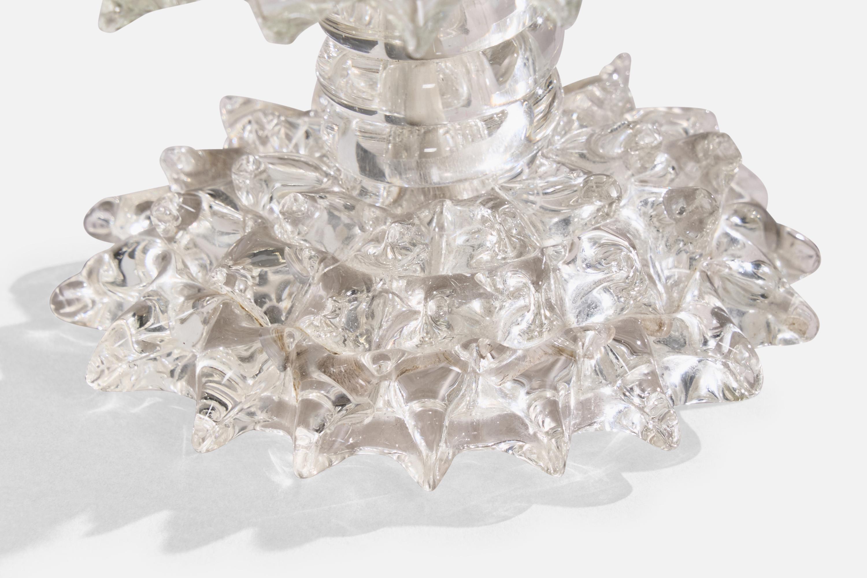 Diseñador italiano, lámpara de mesa, cristal de Murano, Italia, años 40 1