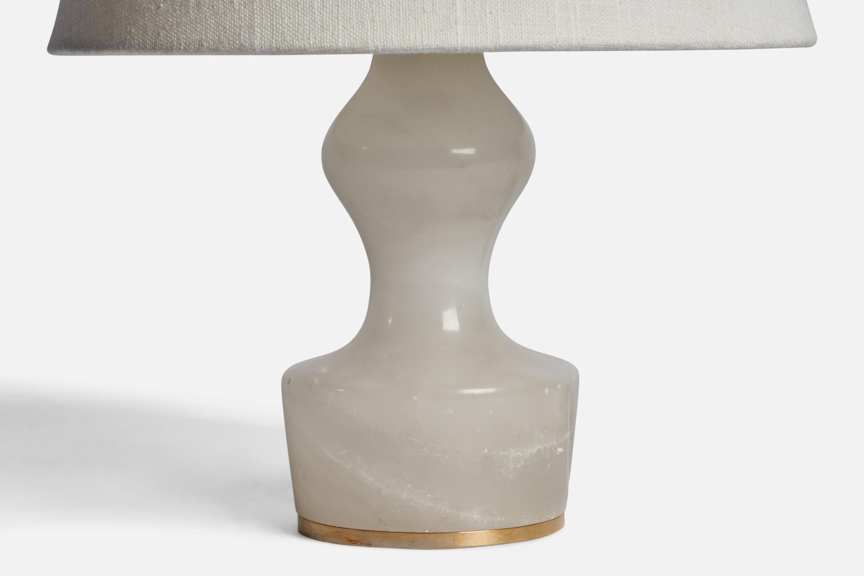 Italian Designer, Table Lamp, Onyx, Brass, Italy, 1970s For Sale at 1stDibs