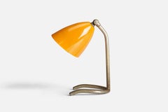 Italian Designer, Table Lamp, Steel and Yellow-Lacquered Metal, Italy, 1950s