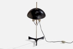 Italian Designer, Table Lamp, Steel, Metal, Italy, 1950s
