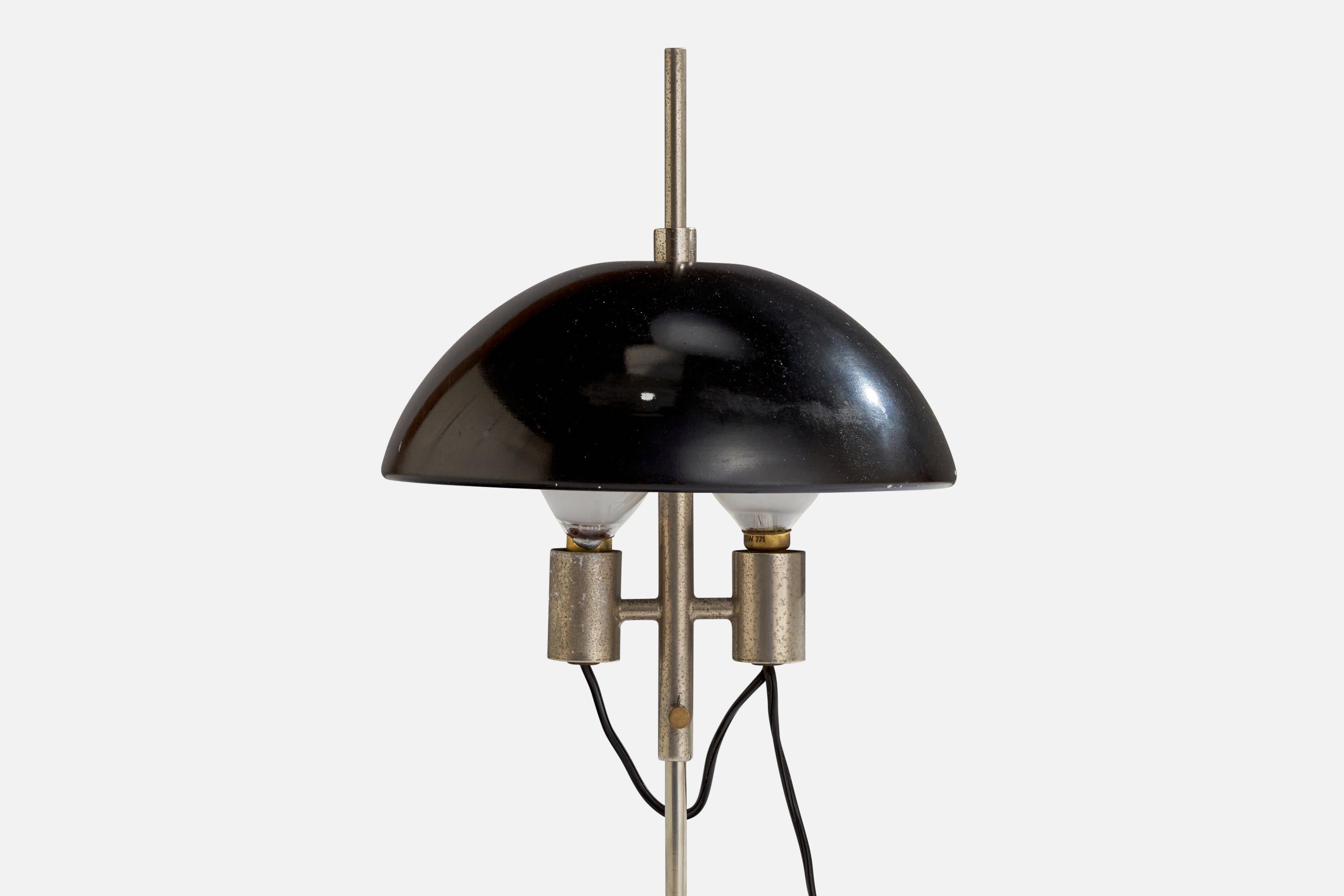 Mid-20th Century Italian Designer, Table Lamp, Steel, Metal, Italy, 1950s For Sale