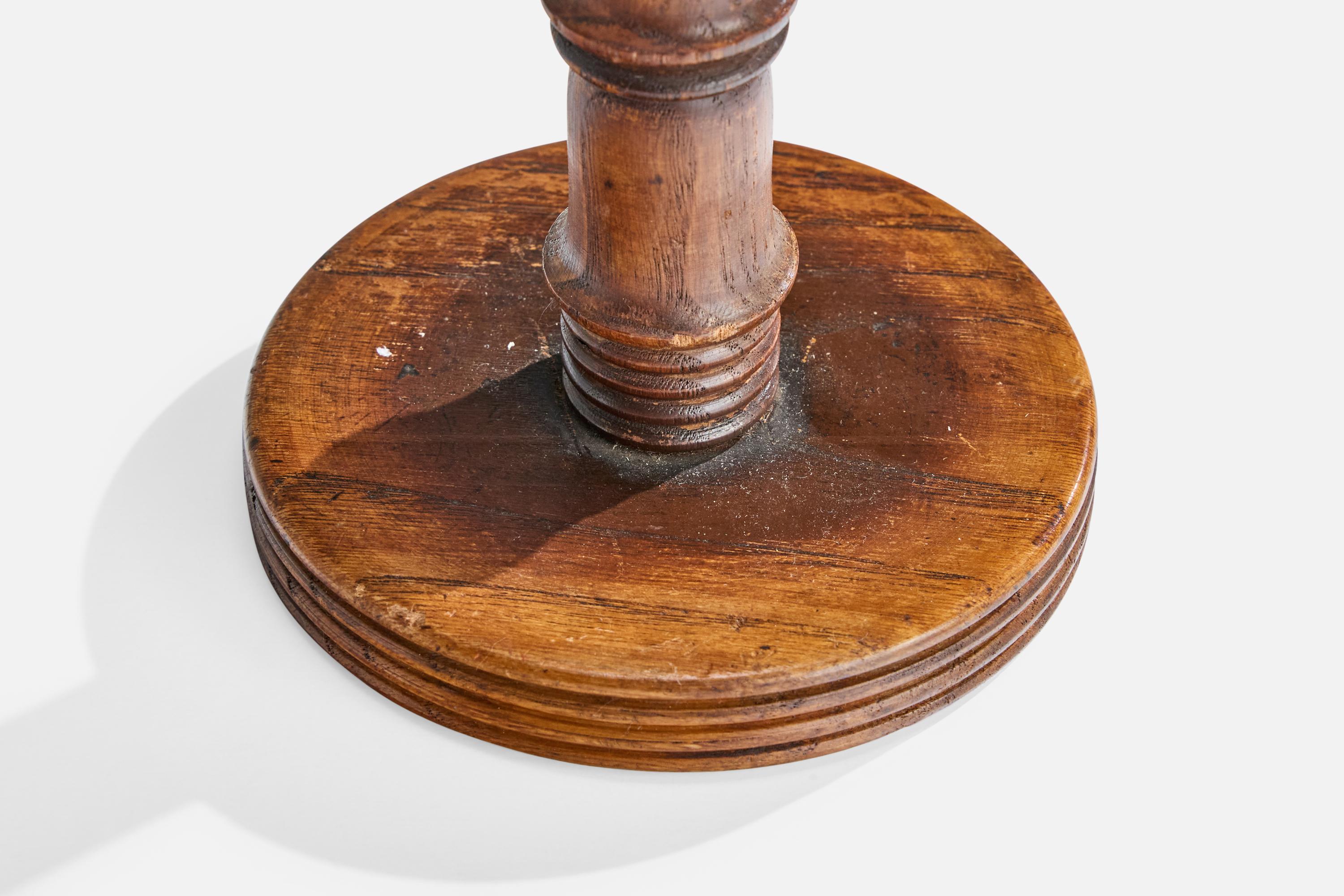 Italian Designer, Table Lamp, Wood, Iron, Fabric, Italy, 1940s For Sale 3