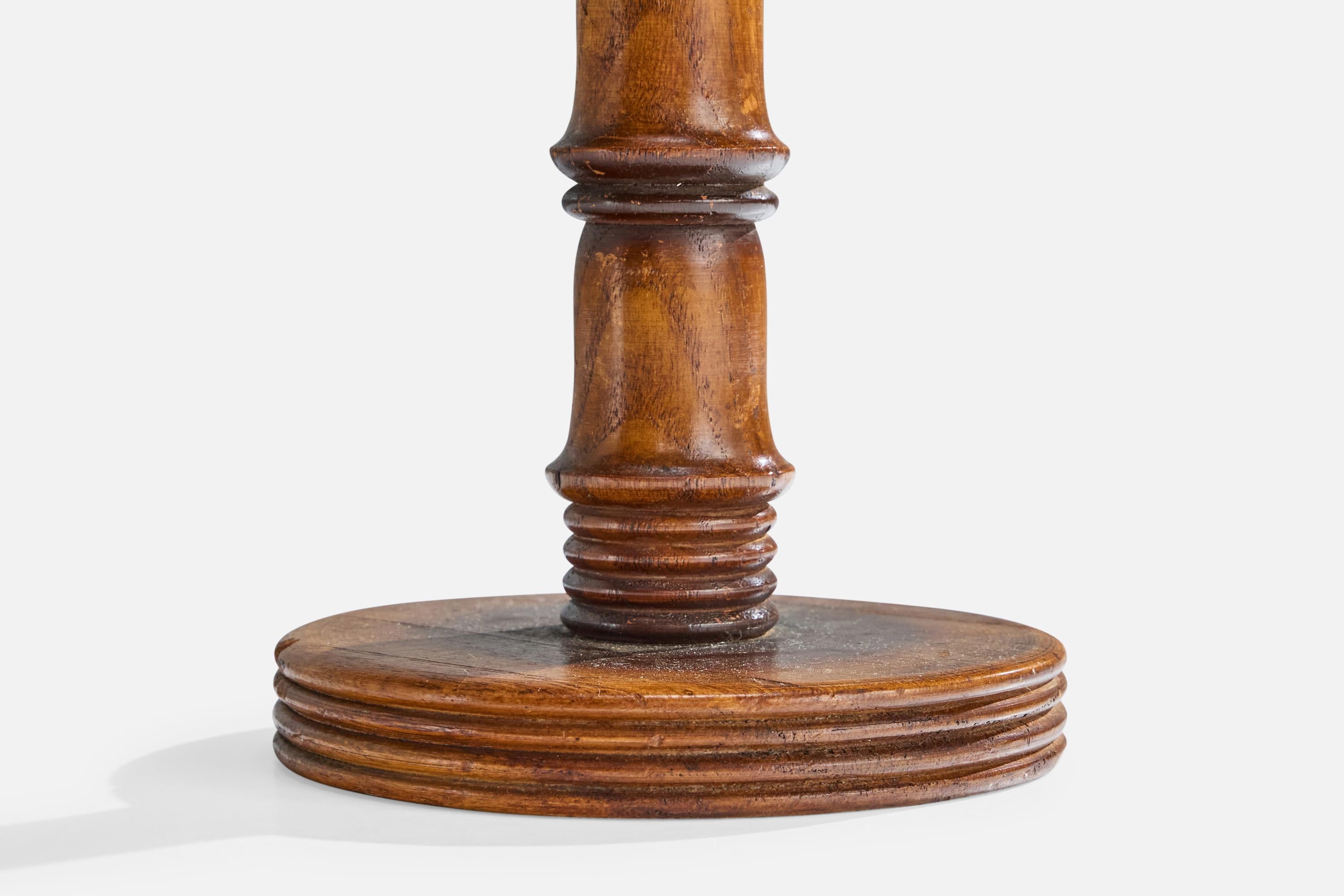 Diseñador italiano, Lámpara de mesa, Madera, Hierro, Tela, Italia, Década de 1940 en venta 2