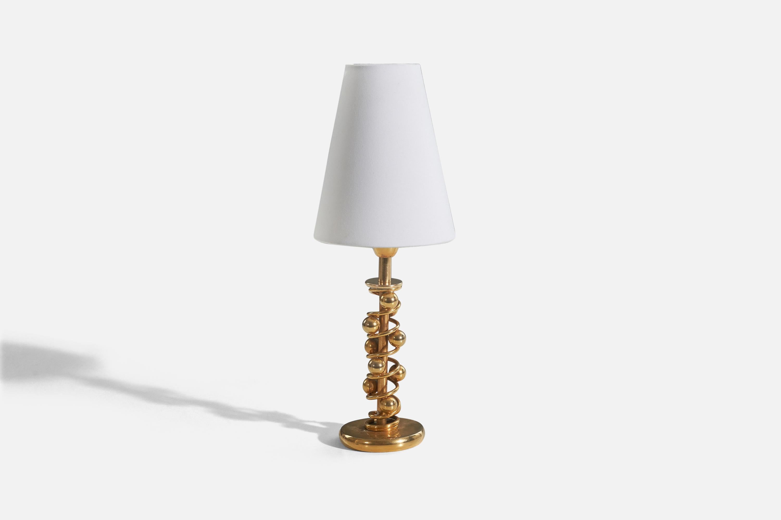 Mid-Century Modern Italian Designer, Table Lamps, Brass, Italy, 1950s For Sale