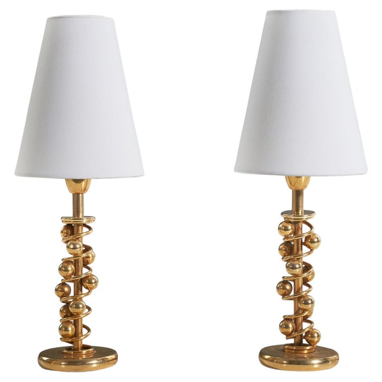 Italian Designer, Table Lamps, Brass, Italy, 1950s For Sale at 1stDibs