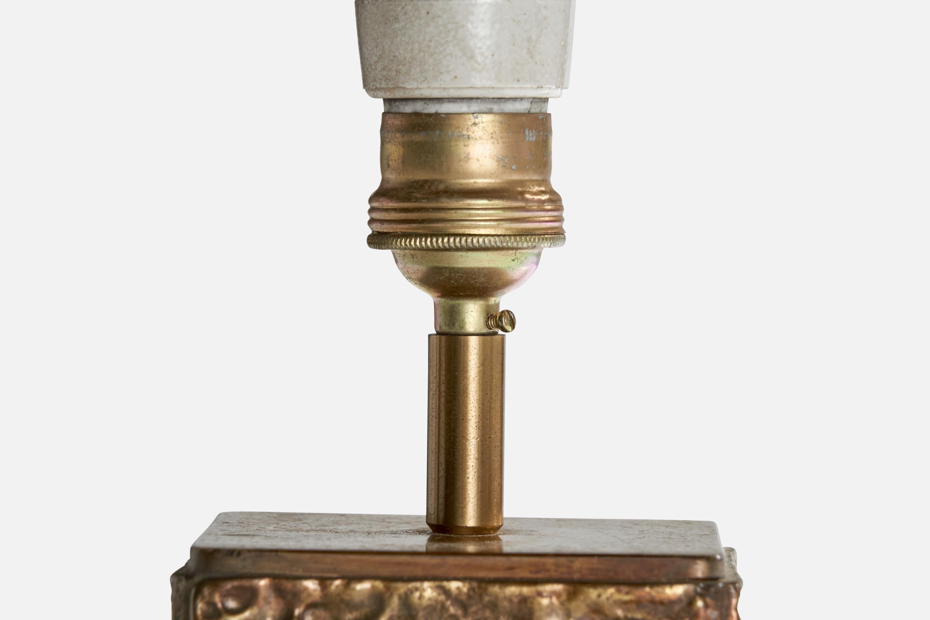 Italian Designer, Table Lamps, Brass, Italy, 1970s 8