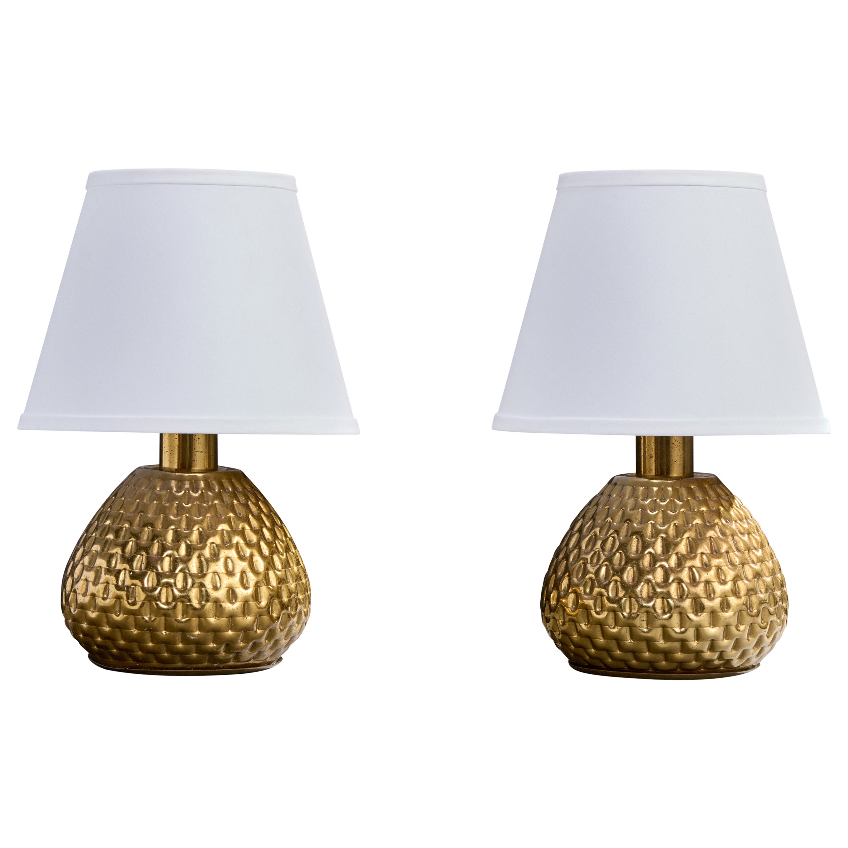 Italian Designer, Table Lamps, Brass, Italy, 1970s